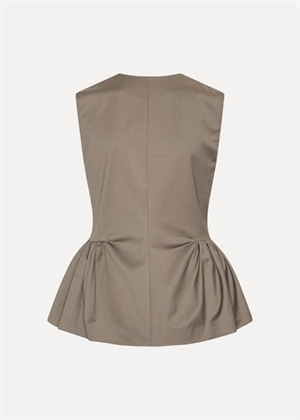 Macane Peplum waistcoat Driftwood ROTATE 